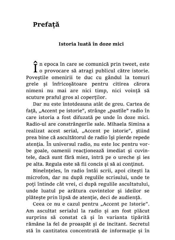Accent pe istorie. Volumul I | Mihaela Simina - Cetatea de Scaun