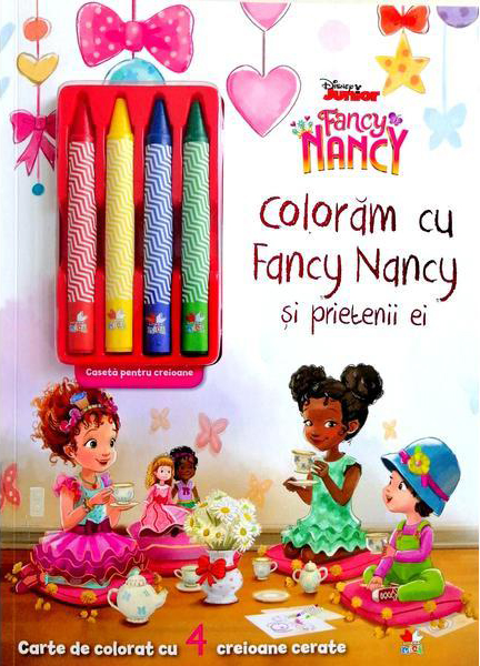 Disney. Fancy Nancy. Coloram cu Fancy Nancy si prietenii ei. Contine 4 creioane cerate | - Litera