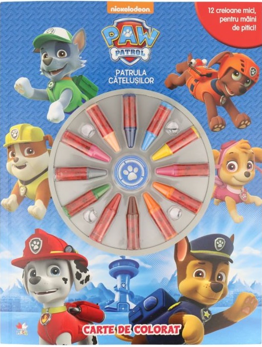 Paw Patrol. Carte de colorat. Contine 12 creioane cerate |