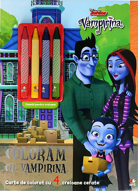 Disney Junior. Vampirina. Coloram cu Vampirina. Conține 4 creioane cerate | - Litera
