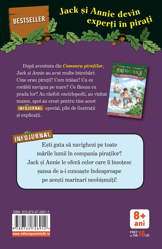 Portalul Magic Infojurnal: Piratii  | Will Osborne, Mary Pope Osborne - Paralela 45