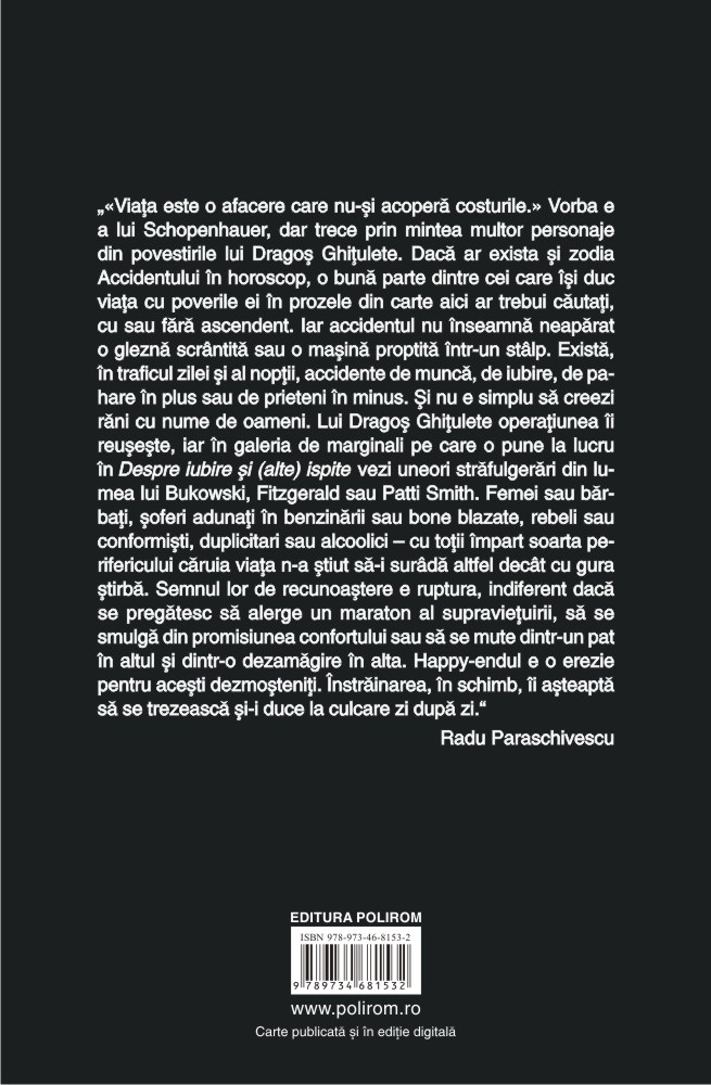 Despre iubire si (alte) ispite. Povestiri | Dragos Ghitulete