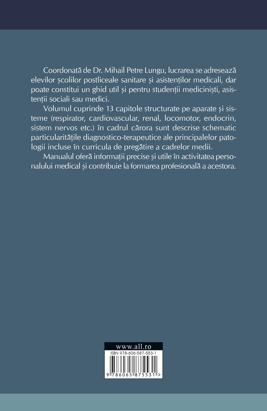 Manual de medicina interna pentru scolile sanitare postliceale si asistenti medicali | Mihail Petru Lungu