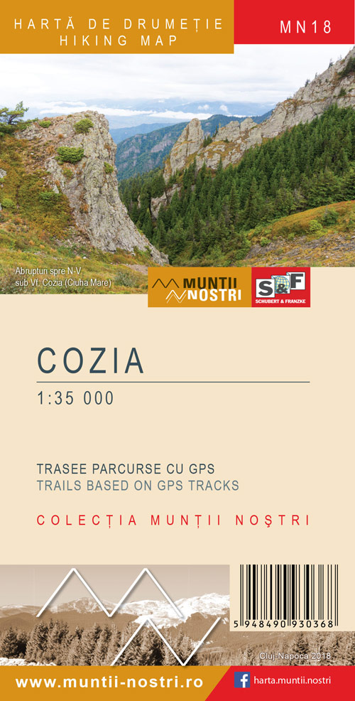 Harta de drumetie - Muntii Cozia |