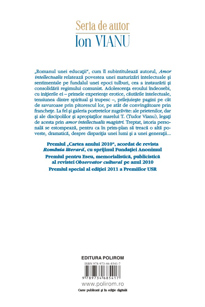 Amor intellectualis | Ion Vianu
