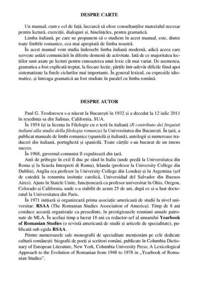 Limba italiana fara profesor | Paul Teodorescu
